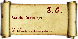Bunda Orsolya névjegykártya